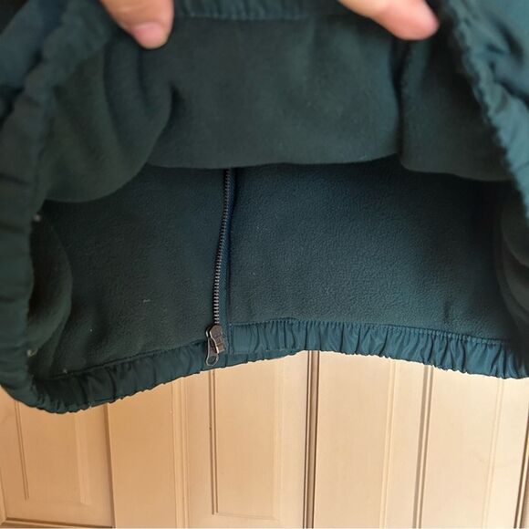 OLD NAVY Women Sz Medium Wool Blend Puffer Vest Green Quilted Zip Up Fleece - Picture 9 of 14